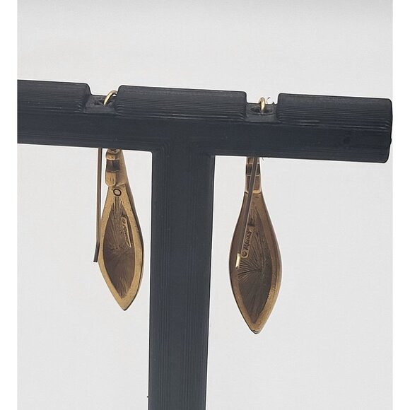 VTG MONET Brushed Gold Drop Earrings Classic - Picture 2 of 5